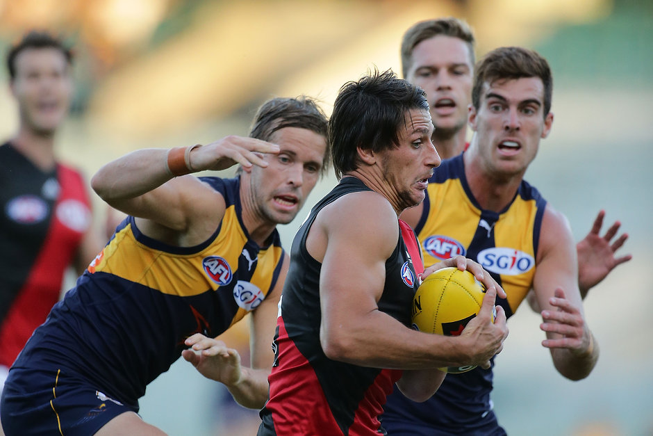 AFL 2016 NAB Challenge - West Coast v Essendon The Dons rated Mark Baguley highly enough to hand him a leadership role - ${keywords}